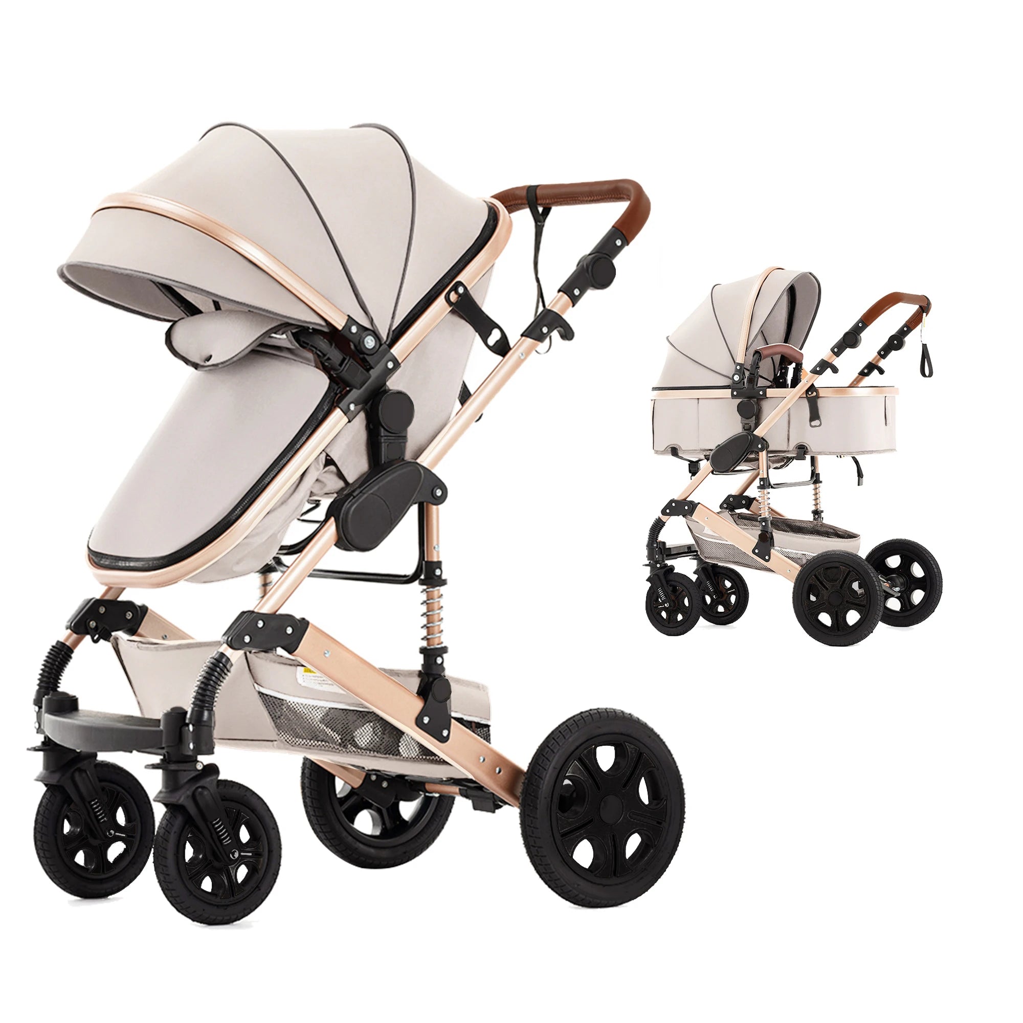 3 in 1 Baby Stroller,Baby Travel System,Baby Carriage 3in1 with Isofix Base,Foldable Newborn Pram,Reversible Standard Stroller