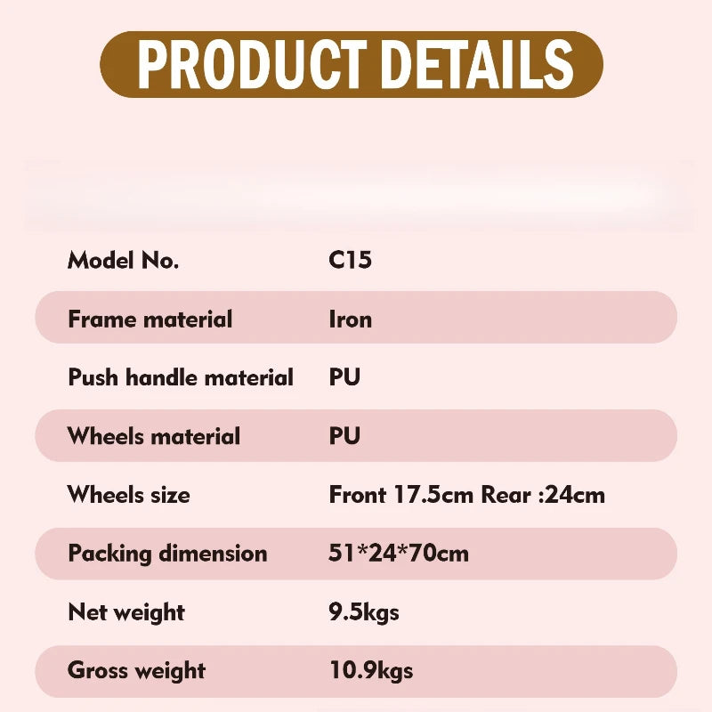 2025 New C15 Baby Stroller Lightweight and Easy To Fold Baby Stroller with Four-wheel Shock-absorbing