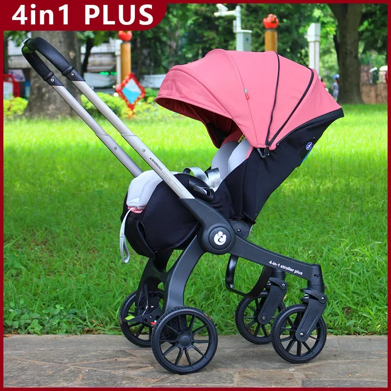 2025 New Baby Stroller 4in1 Multifunctional Newborn Baby Stroller 3in1 Foldable Basket Type Seat Lightweight Travel Pram